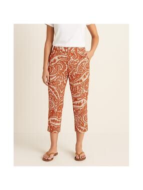 2/$30 J. Crew City Fit Skimmer Cropped Pants Paisley Orange 69412 Size 4